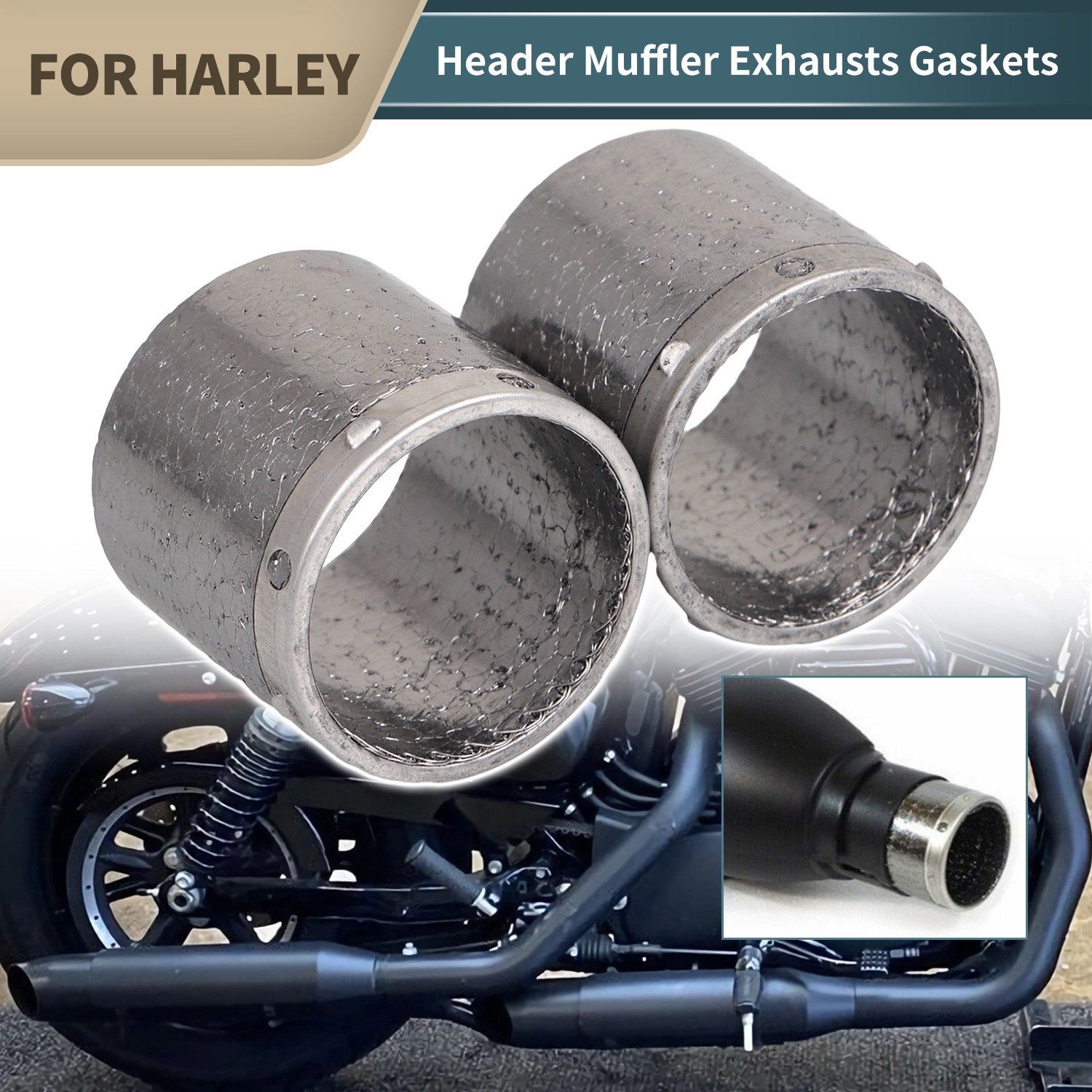 Header Muffler Exhausts Gaskets For Harley Iron Sportster 883 Low Rider Softail