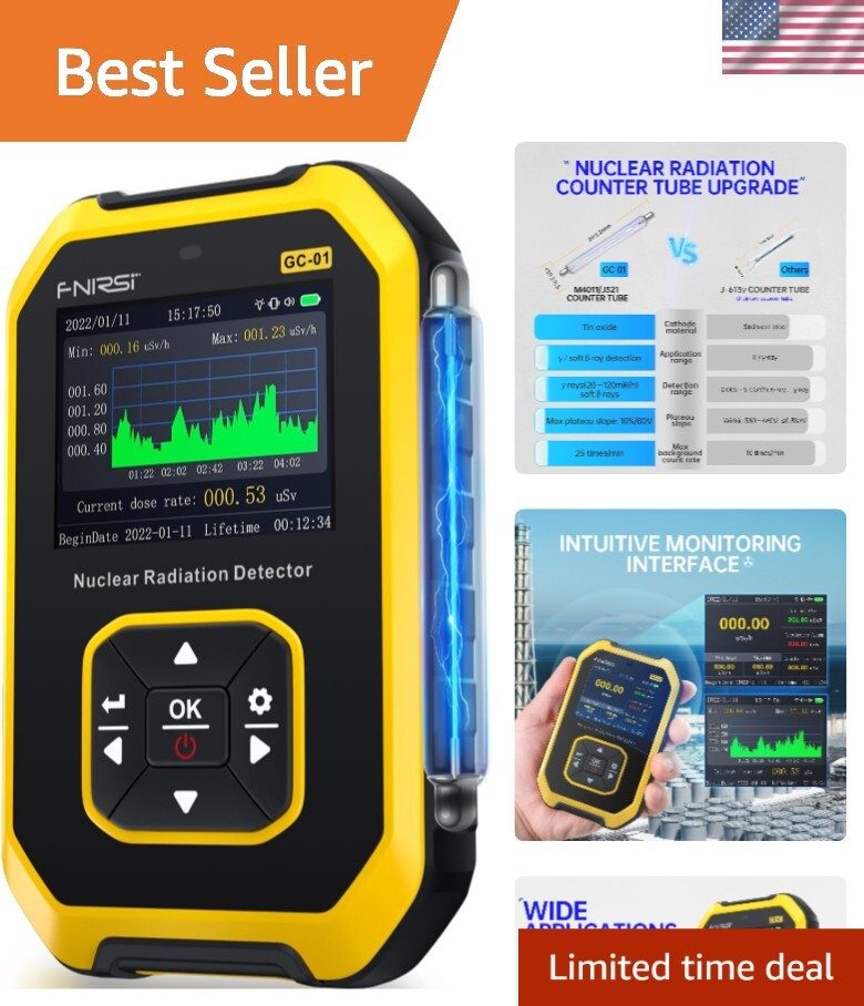 Compact Geiger Counter with Alarm and Rechargeable Battery - Radiation Safety