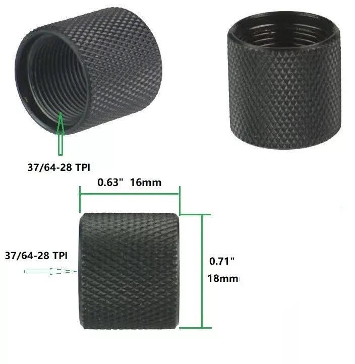 DB TAC 37/64''x28(0.578-28) TPI Thread, Thread Protector All Steel,Black