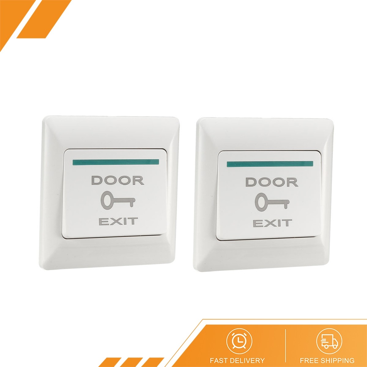 2 x Push to Exit Button Release NO/NC/COM Switch Panel Door Access 36V 3A White