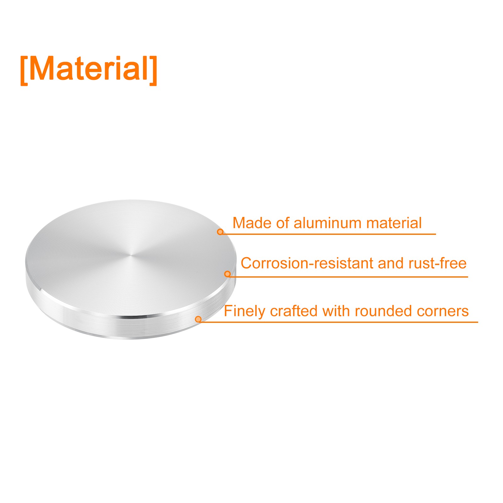 2Packs, M8 Thread 50mm Diameter Round Shape Aluminum Disc Hardware Silver