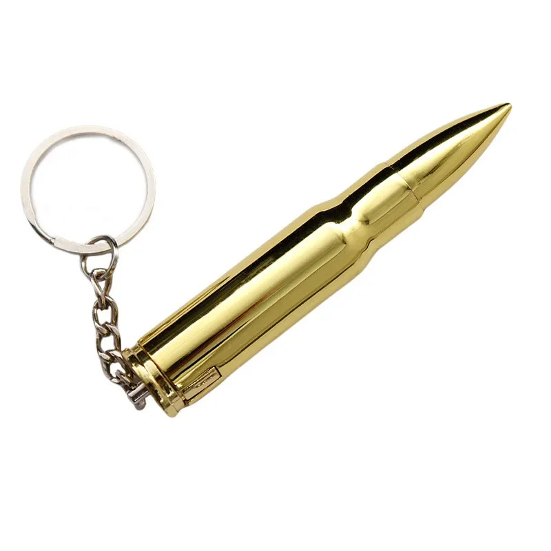 Creative Metal Cigarette Lighter Bullet-shaped Refillable Butane Gas Lighter