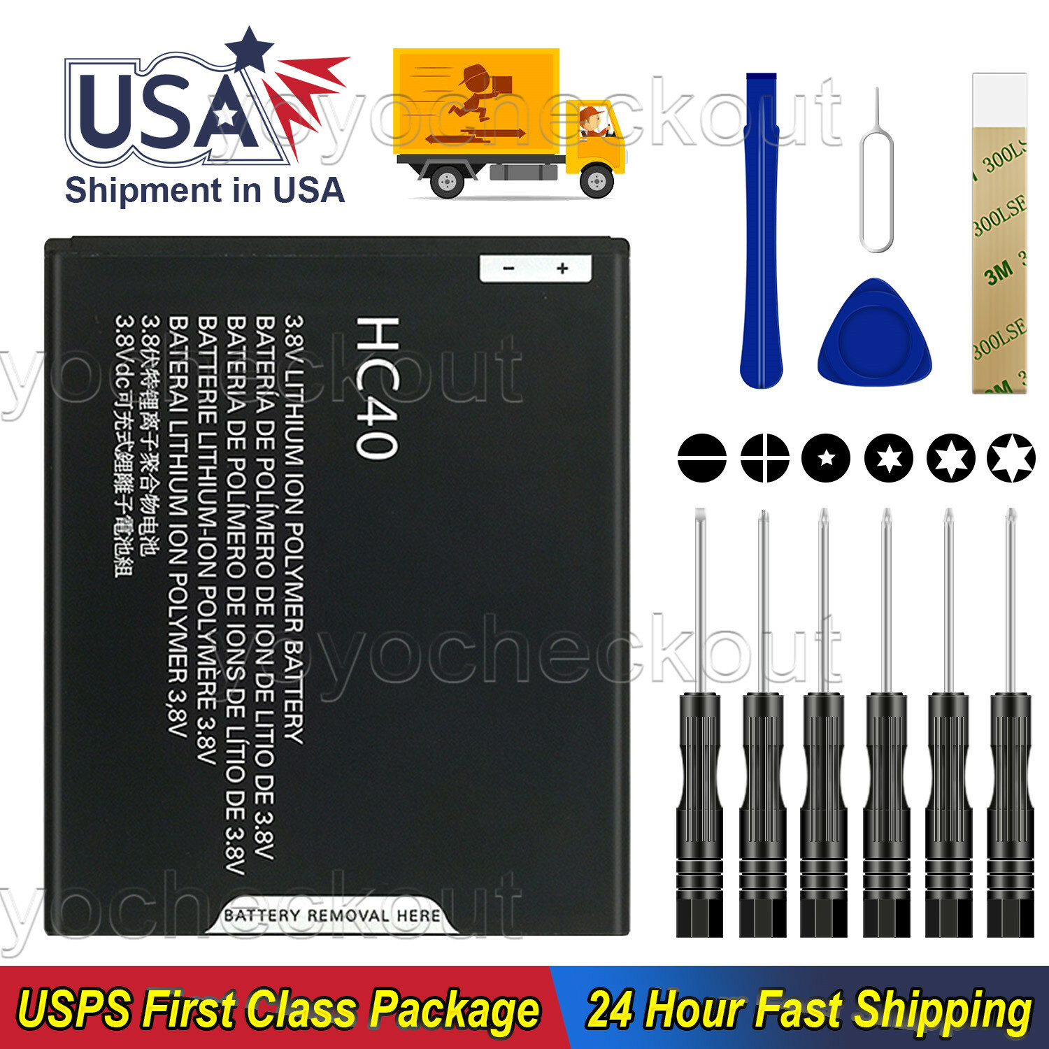 For Motorola Moto C XT1756 Replacement HC40 Battery Tool USA