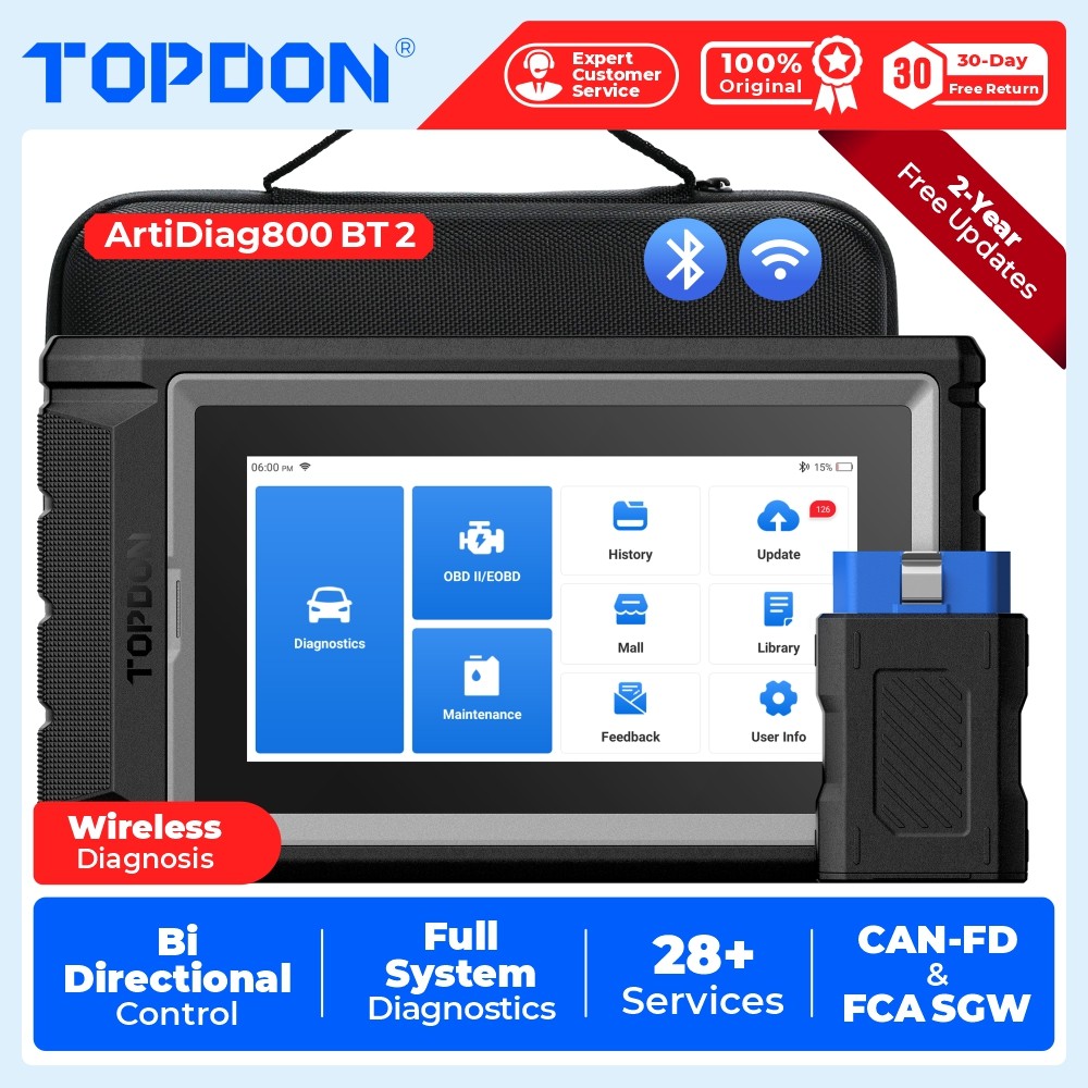 TOPDON AD800BT V2.0 Bidirectional Scan Tool 28+ Services