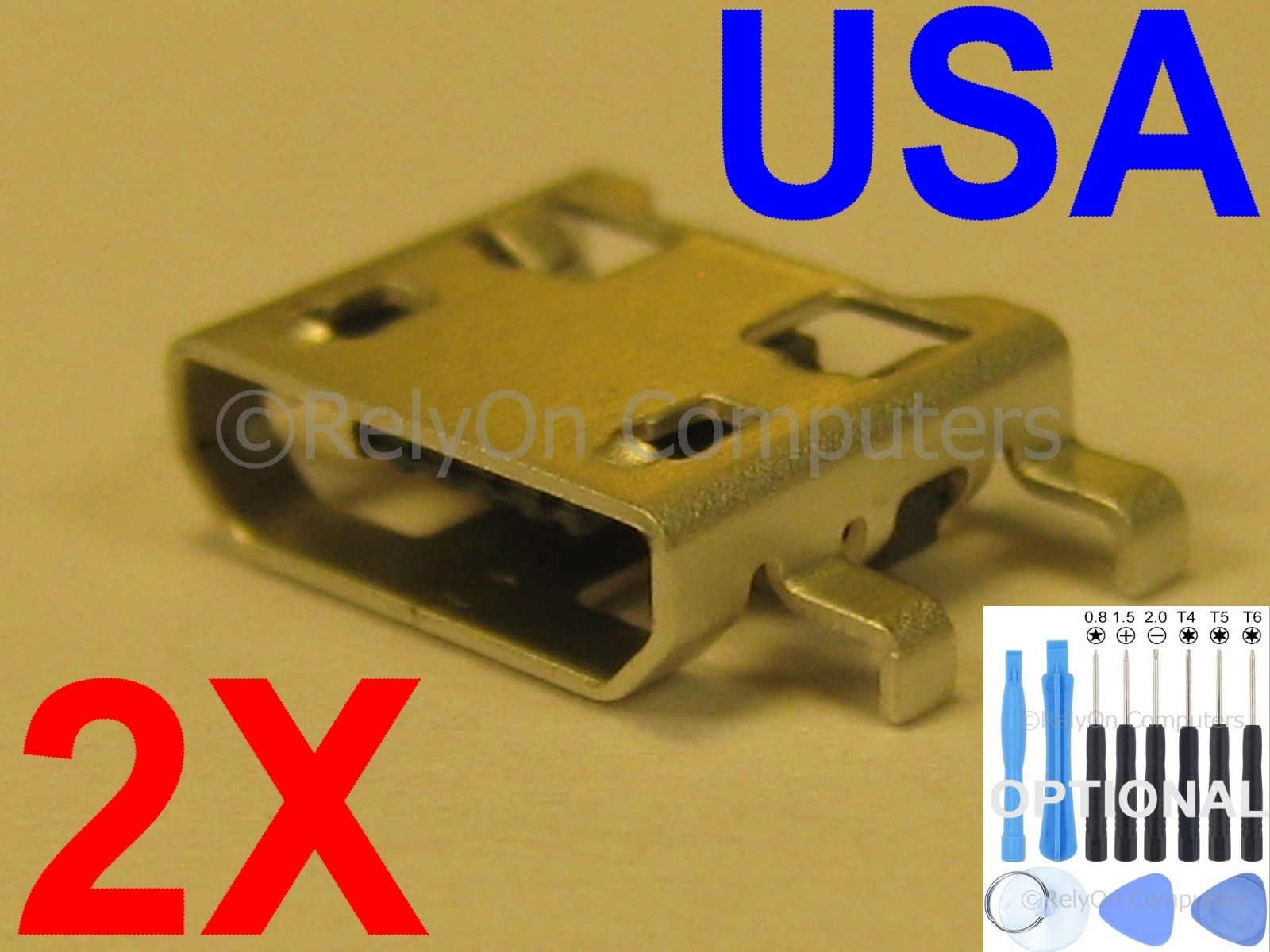 2x Lot Micro USB Charging Port Charger Sync Connector For Trio Tablet 7.85 USA