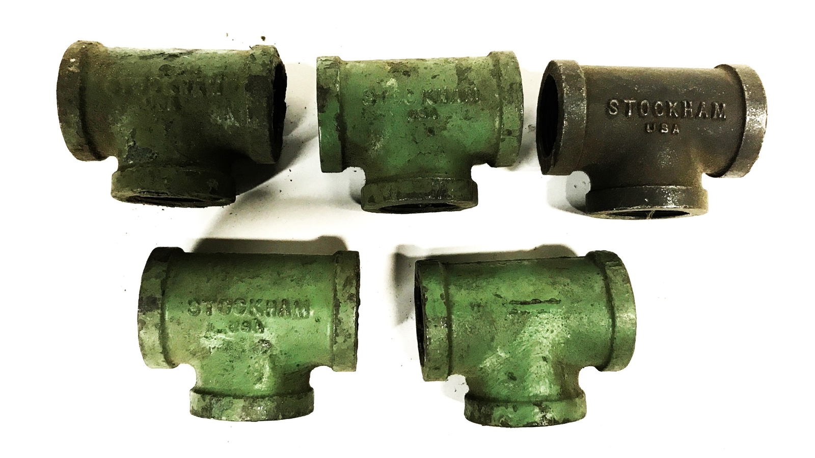 Stockham 1 inch Female Pipe Tee [Lot of 5] USED