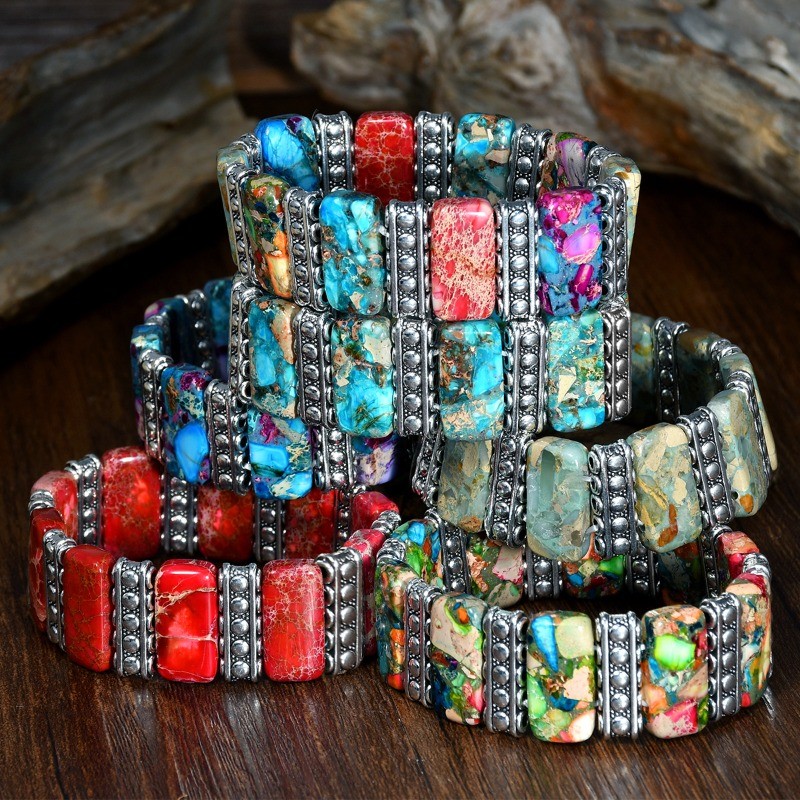 Retro MultiColor Beaded Bracelet Handmade Boho Beach Holiday Gift For Women