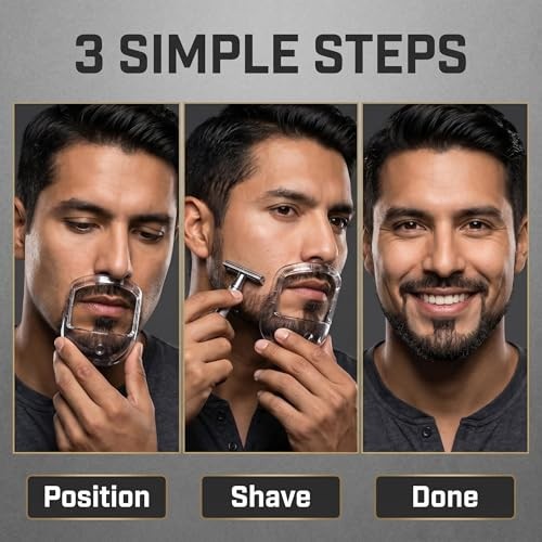 5 Pcs Men’s Beard Shaping Template Tool – Precision Beard Trimmer Guide for