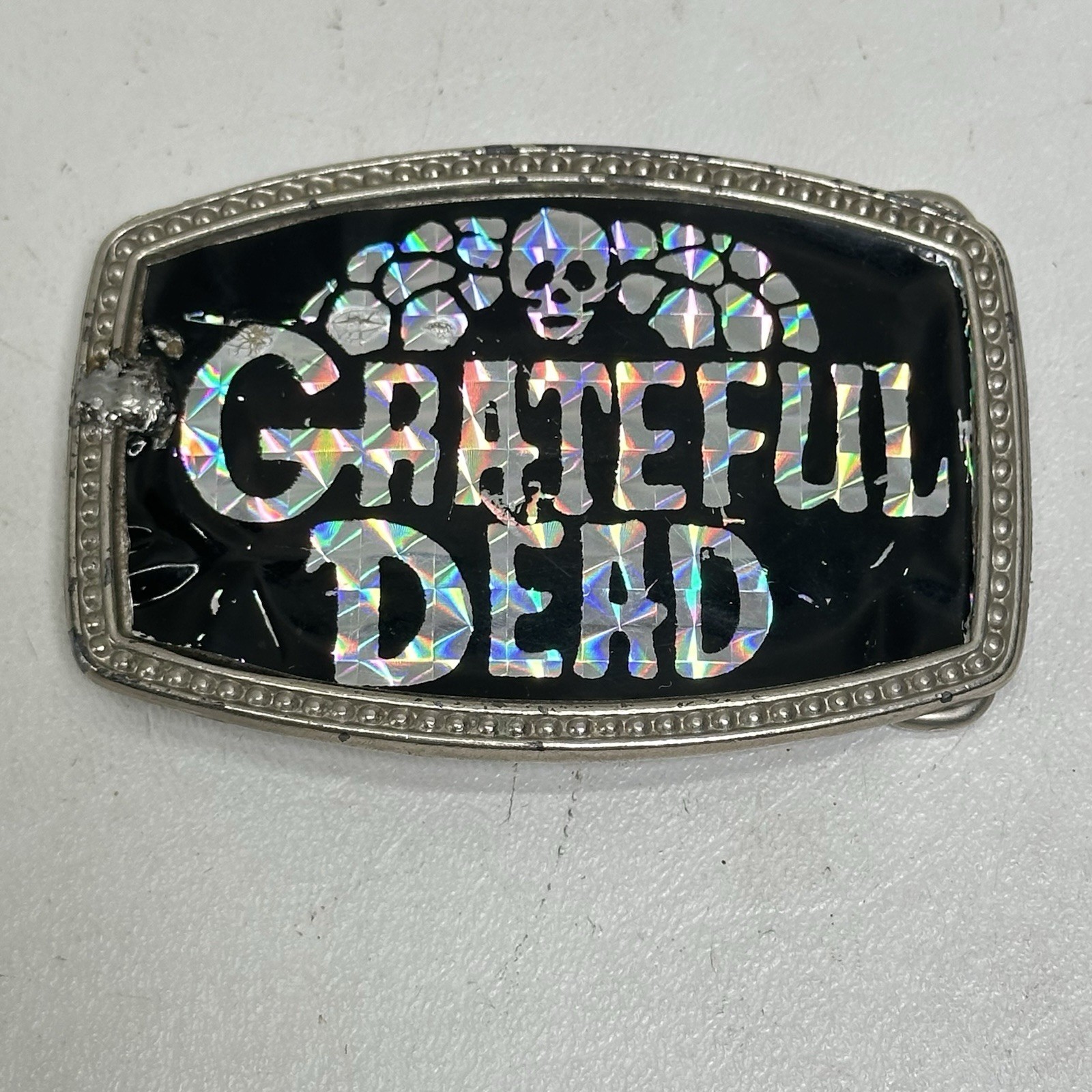 Grateful Dead Holographic Buckle Silver Tone Metal