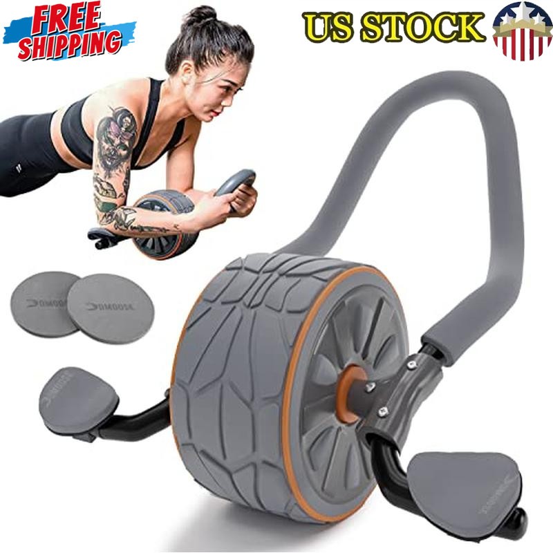 Fitness Roller Wheel with Elbow Support & 2 Knee Pads -Abdominal Trainer Roller