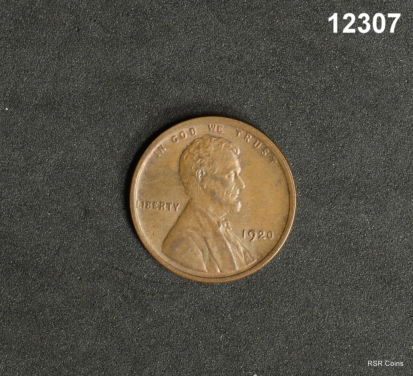 1920 LINCOLN CENT CHOICE AU+ NICE! #12307