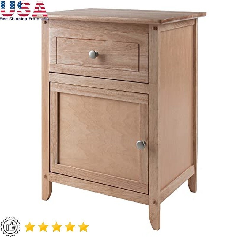 25 x 18.9 x 14.96-Inch Composite Wood End/Night Table with Satine Nickel Knob