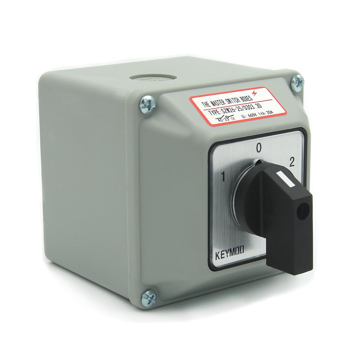 25A Rotary Changeover Switch with Exterior Box for Solar Power System, 3 Positio