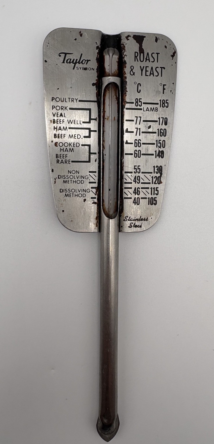 VTG 6” Taylor Sybron Stainless Steel Roast & Yeast Thermometer Stainless Steel