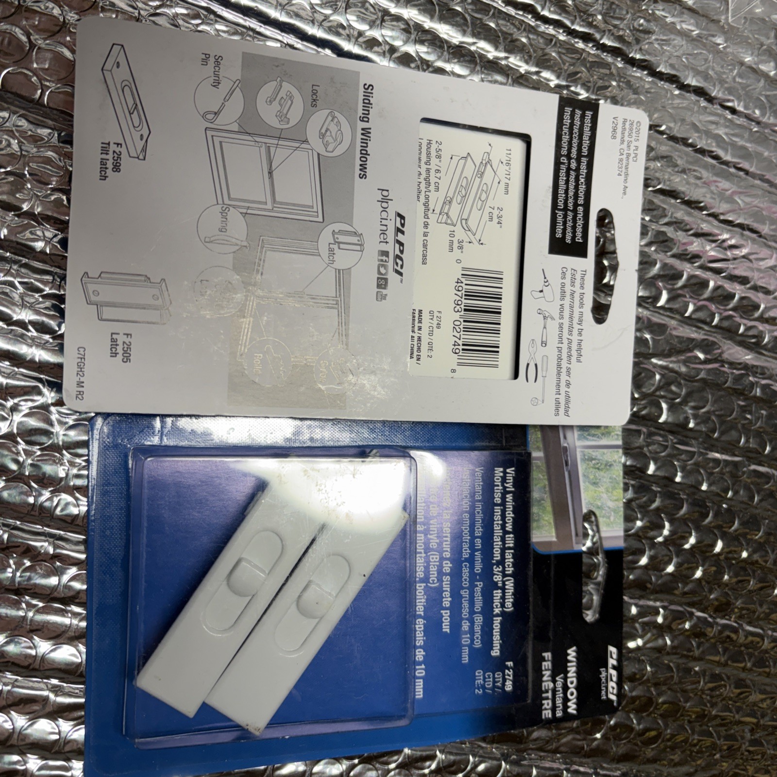 PLOCI F2749 Vinyl Window Tilt Latch 2 packs of 2 (a11) nos
