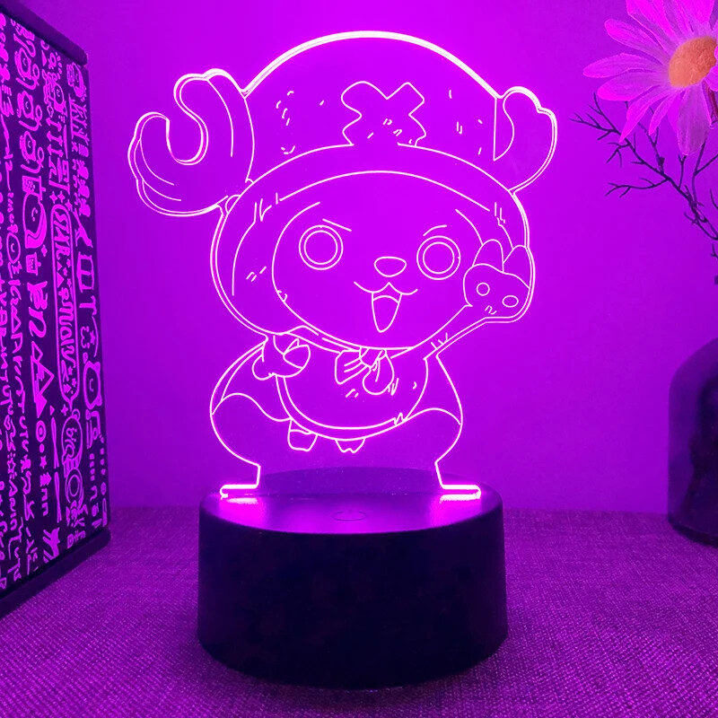 One Piece Anime Figures Toys Night Light Luffy Chopper Zoro Lamp Birthday Gift