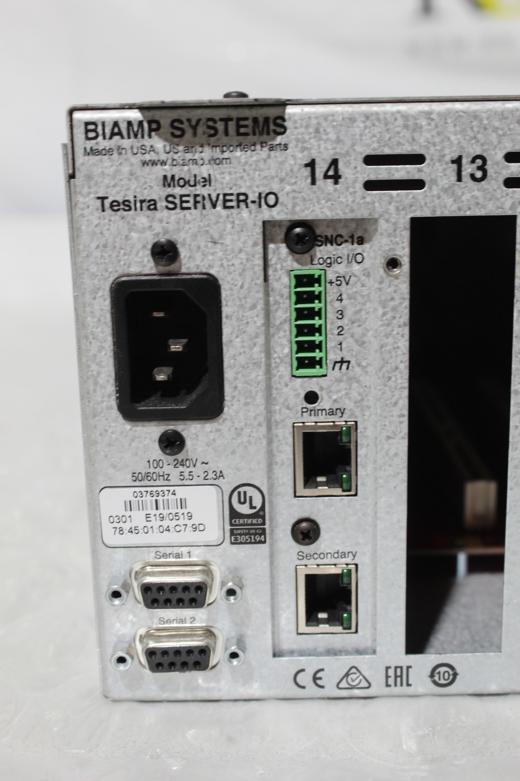 Biamp Systems Tesira SERVER-IO Digital Network Signal Processor