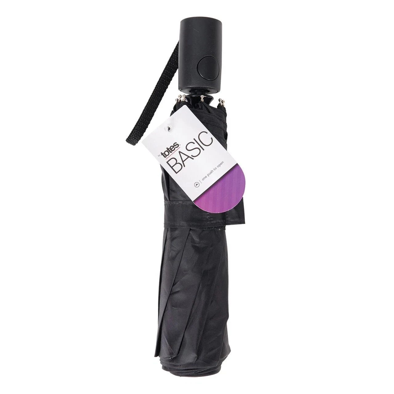 totes Basic auto open umbrella ~ 42 Coverage ~ Black NEW