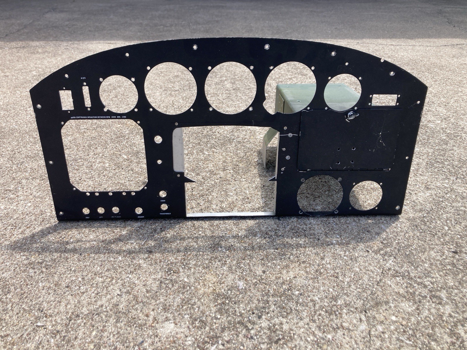 Vans RV-8 Control Panel W/map Box, As Removed For Upgrade.