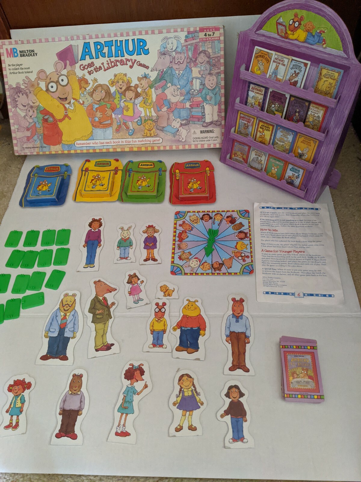 1996 Milton Bradley Arthur Goes to The Library Game Replacement Pieces