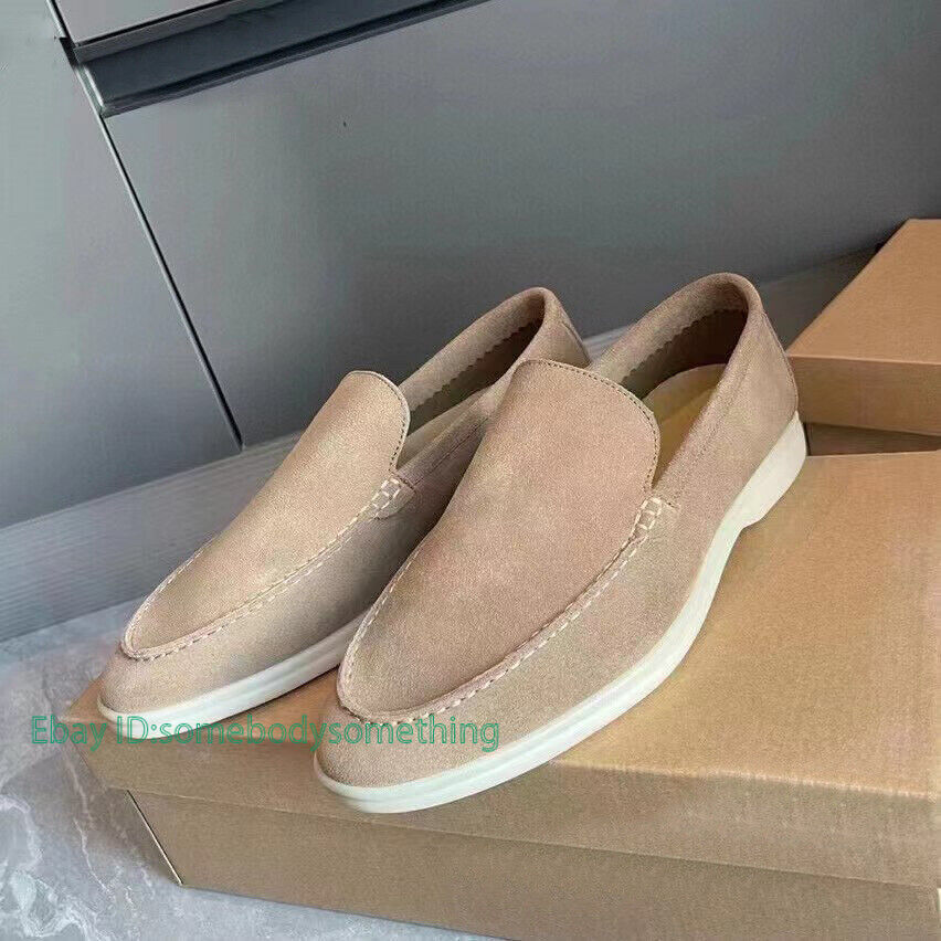 Mens Velvet Slip-On Flat Heels Round Toe Casual Shoes Lazy Loafers Classic Shoes