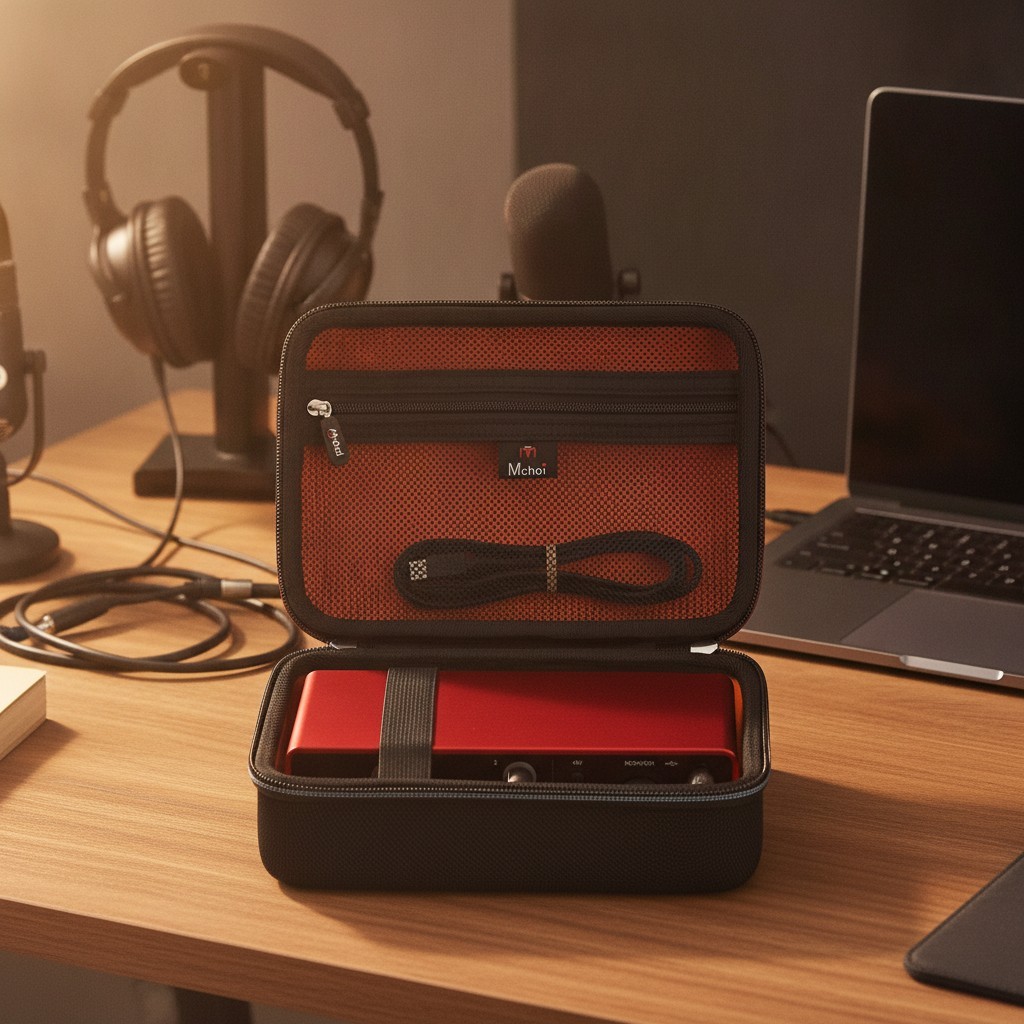 Hard EVA Travel Case Compatible with Focusrite Scarlett 2i2 3rd Gen 4th Gen USB