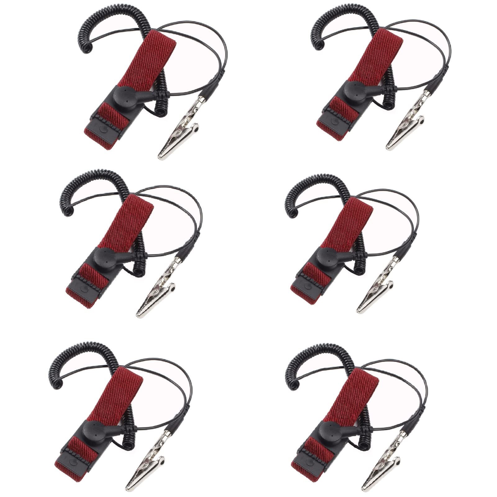 ESD Wristbands，Adjustable ESD Wrist Band Fits - 6 Pack for Working on Sen