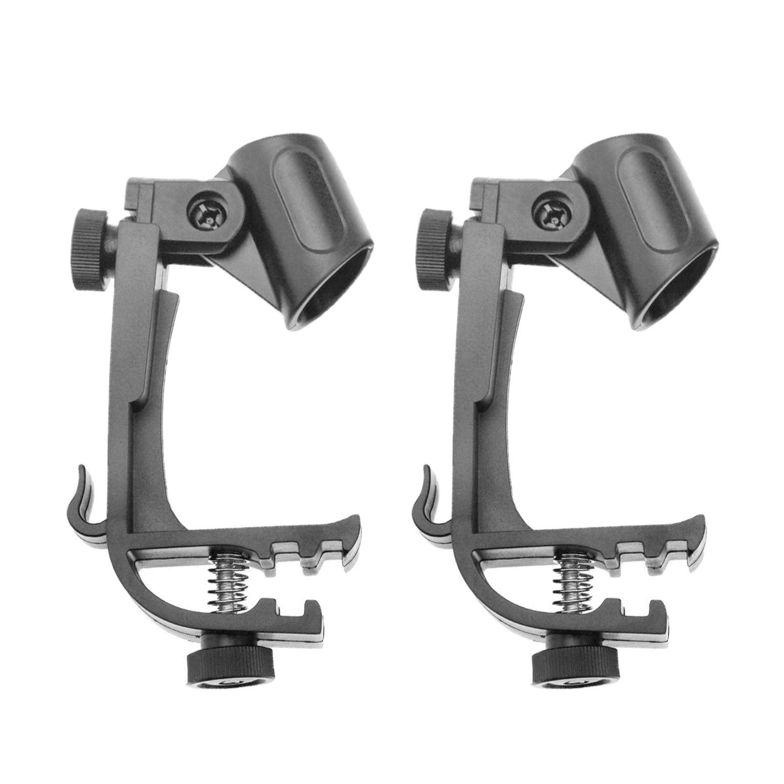 FameFame Adjustable Drum Rim Mic Clips, Microphone Mount Clamp (Pack of 2)
