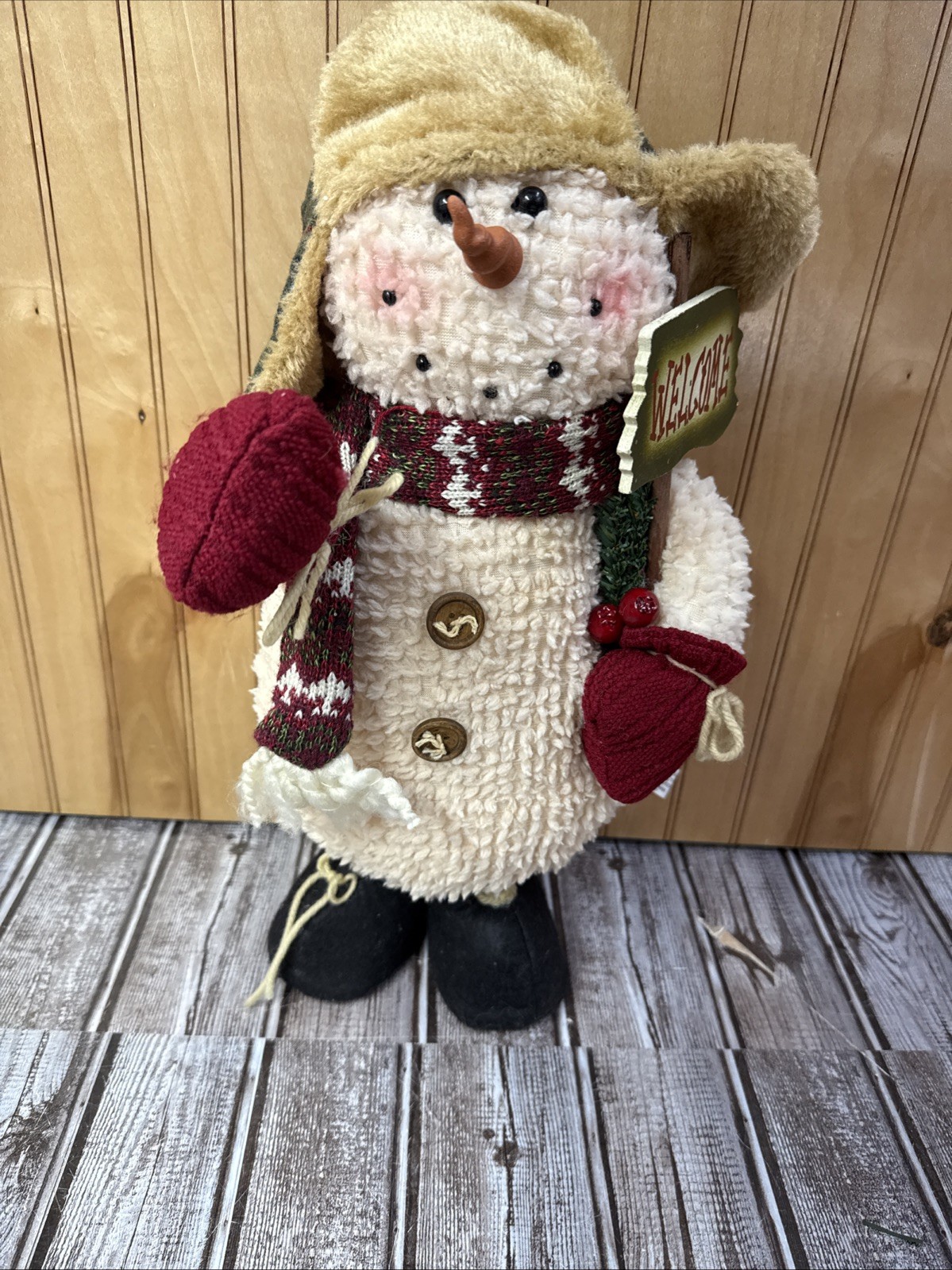 Primitive Chenille Welcome Snowman