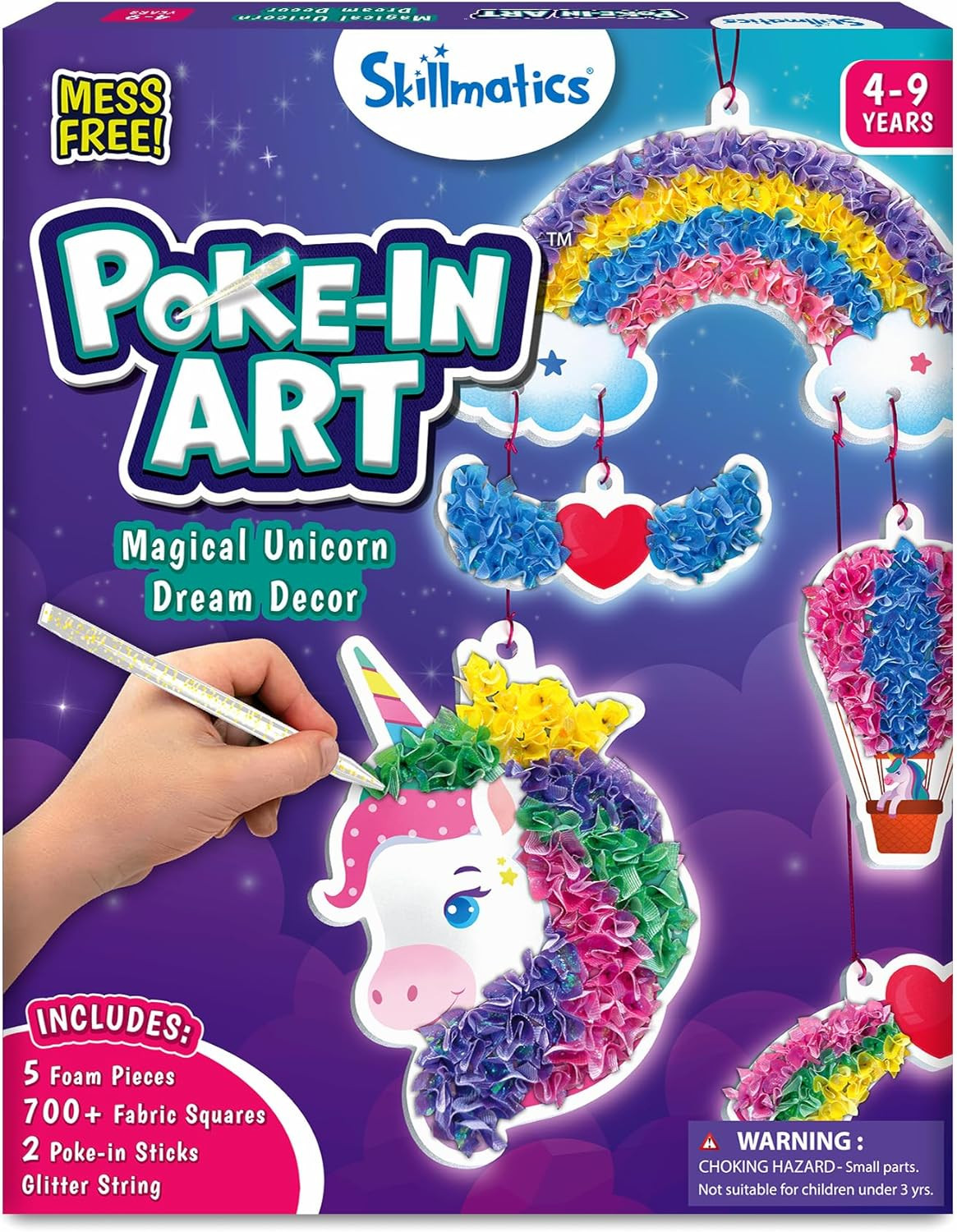Poke-In Art - Magical Unicorn Dream Decor, Mess-Free Fun for Kids, DIY Wood Craf