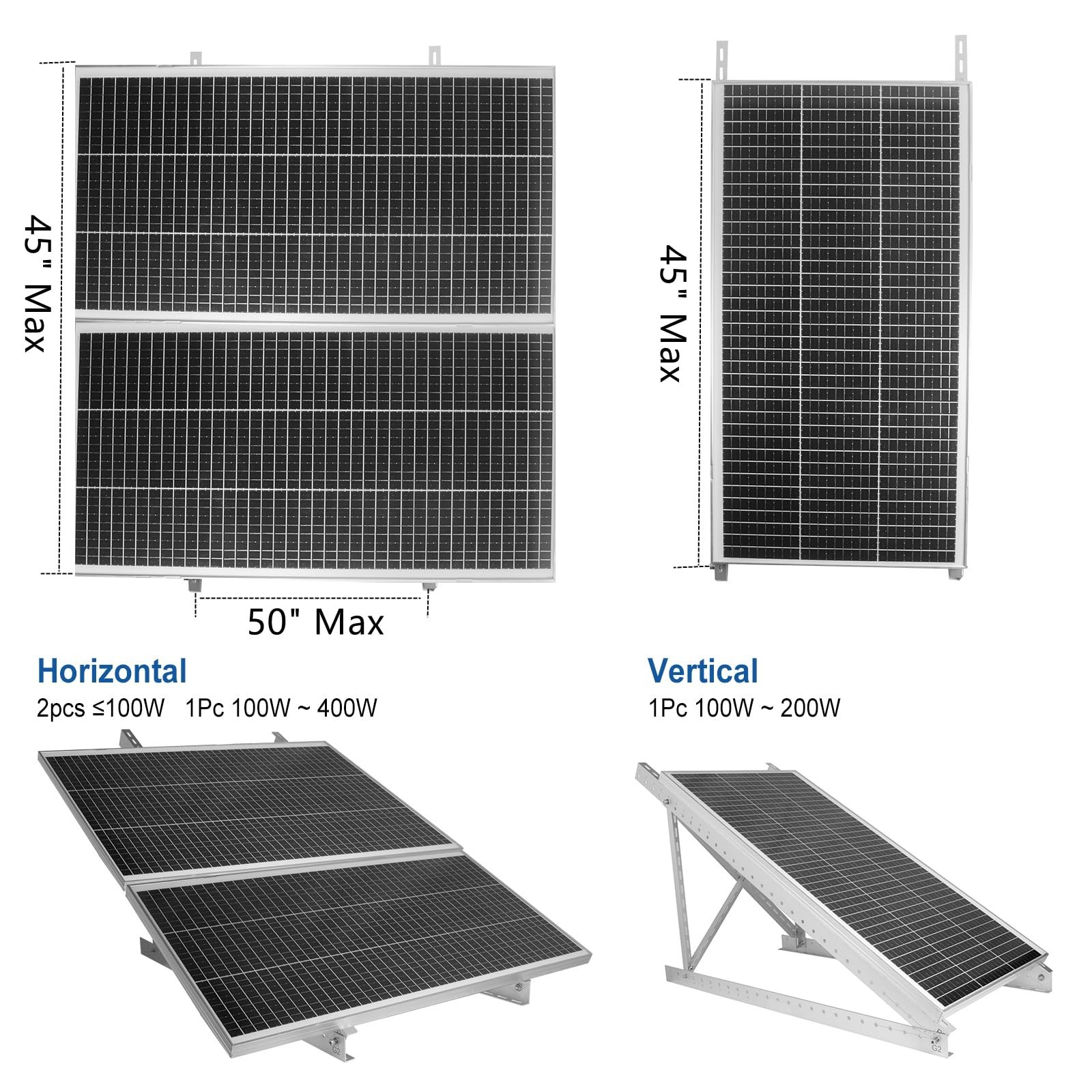 SOYAN 45" Solar Panel Mount Bracket 100-400 Watts Solar Panel Enhanced Cross