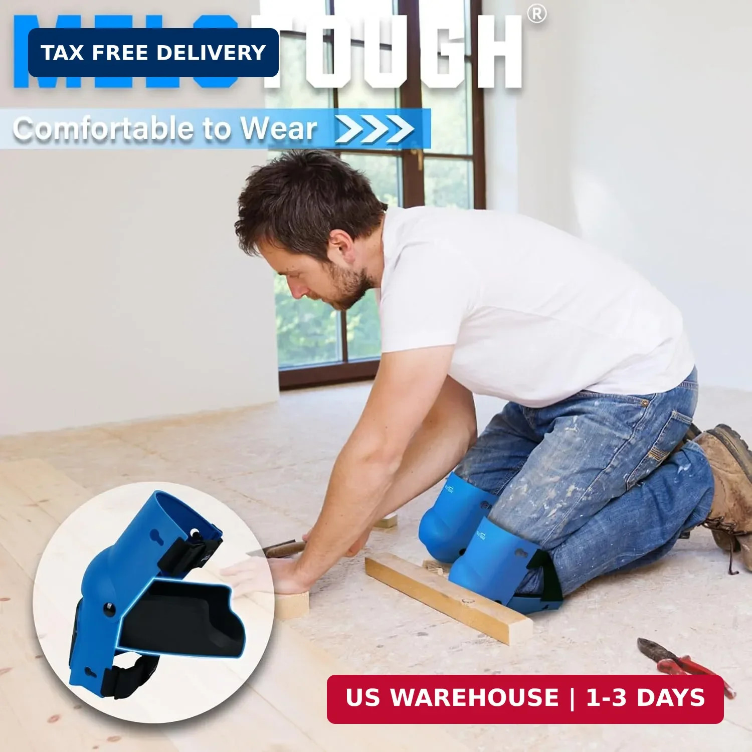 MELOTOUGH Knee Pads for Work,Construction,Flooring,Gardening-Comfortable and Fle