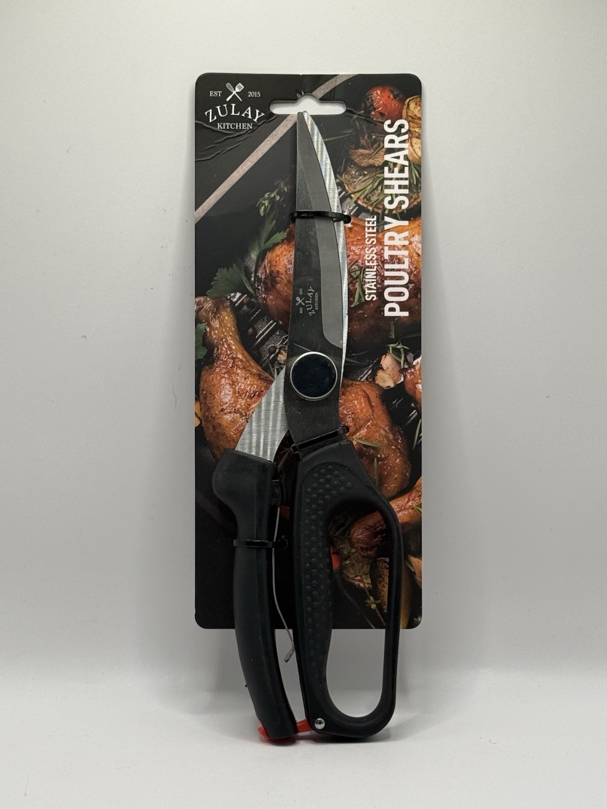 Zulay Kitchen Stainless Steel Poultry Shears Spring-Loaded Heavy Duty ~ New