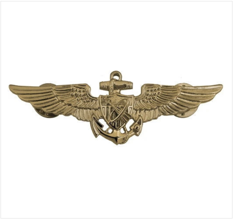 GENUINE U.S. NAVY BADGE: ASTRONAUT AVIATOR - REGULATION SIZE