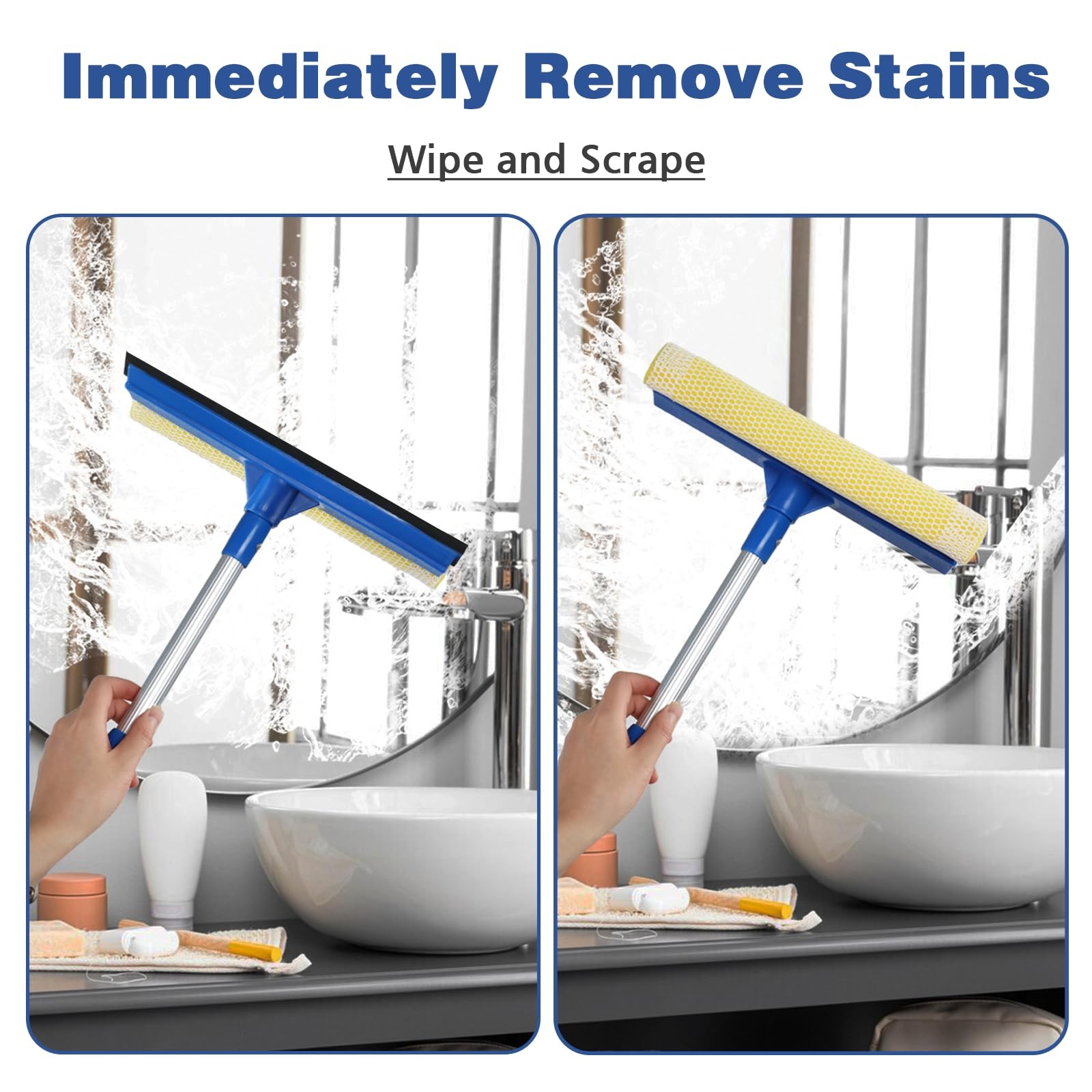 Professional Window Squeegee,2 in 1 Squeegee Expansion payment, Color