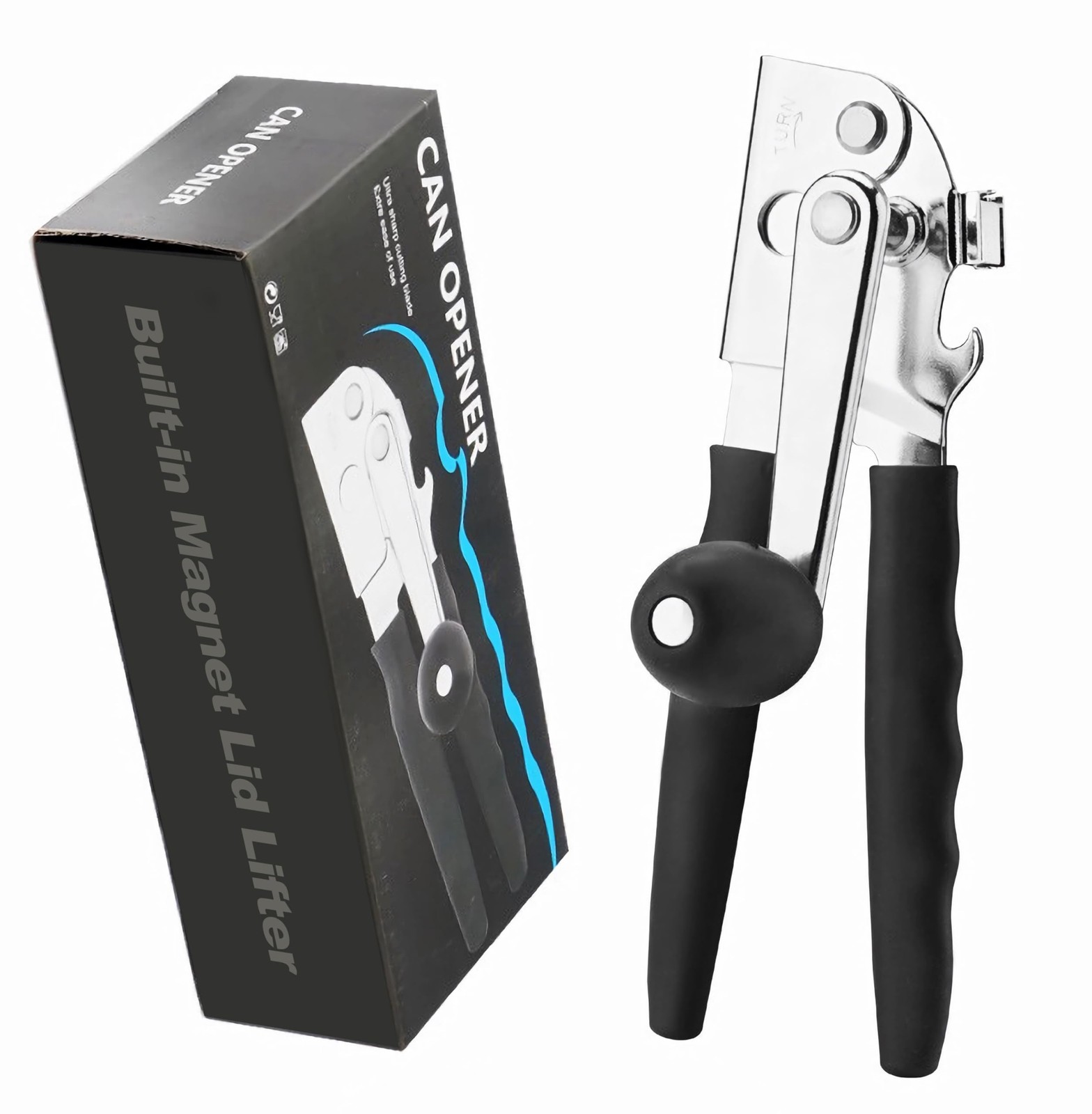 Manual Can Opener Heavy Duty Smooth Edge - Bottle Opener Combo for Seniors Ad...