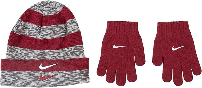 Nike Swoosh Kids Beanie & Gloves - 8/20 - Team Red - NEW