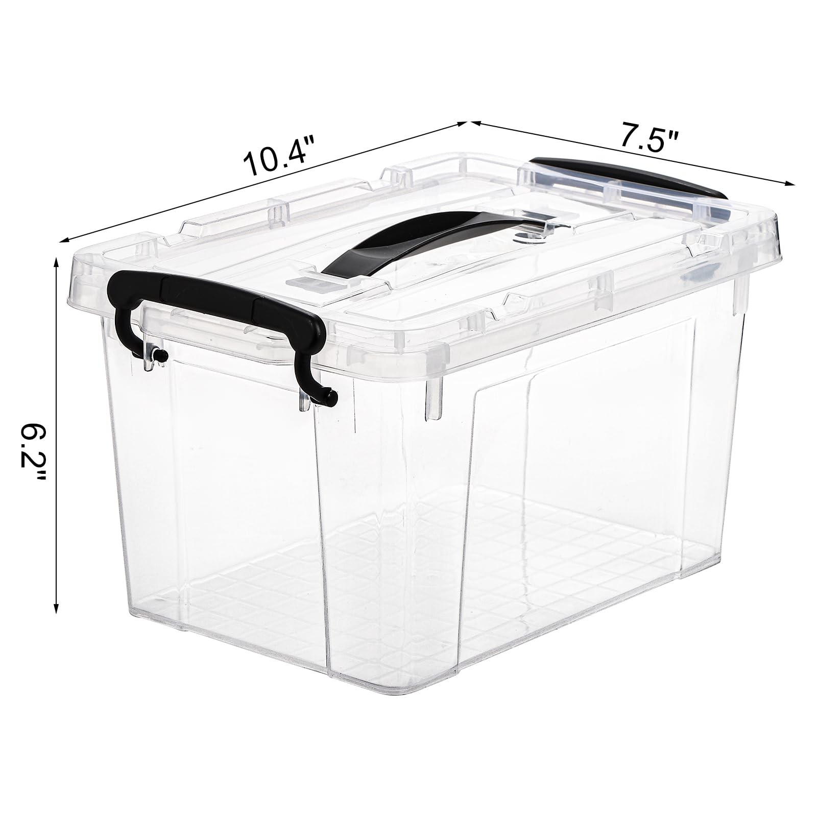 Nicunom 4 Pack 6 Quart Clear Storage Latch Box, Plastic Storage Bins with Lids,