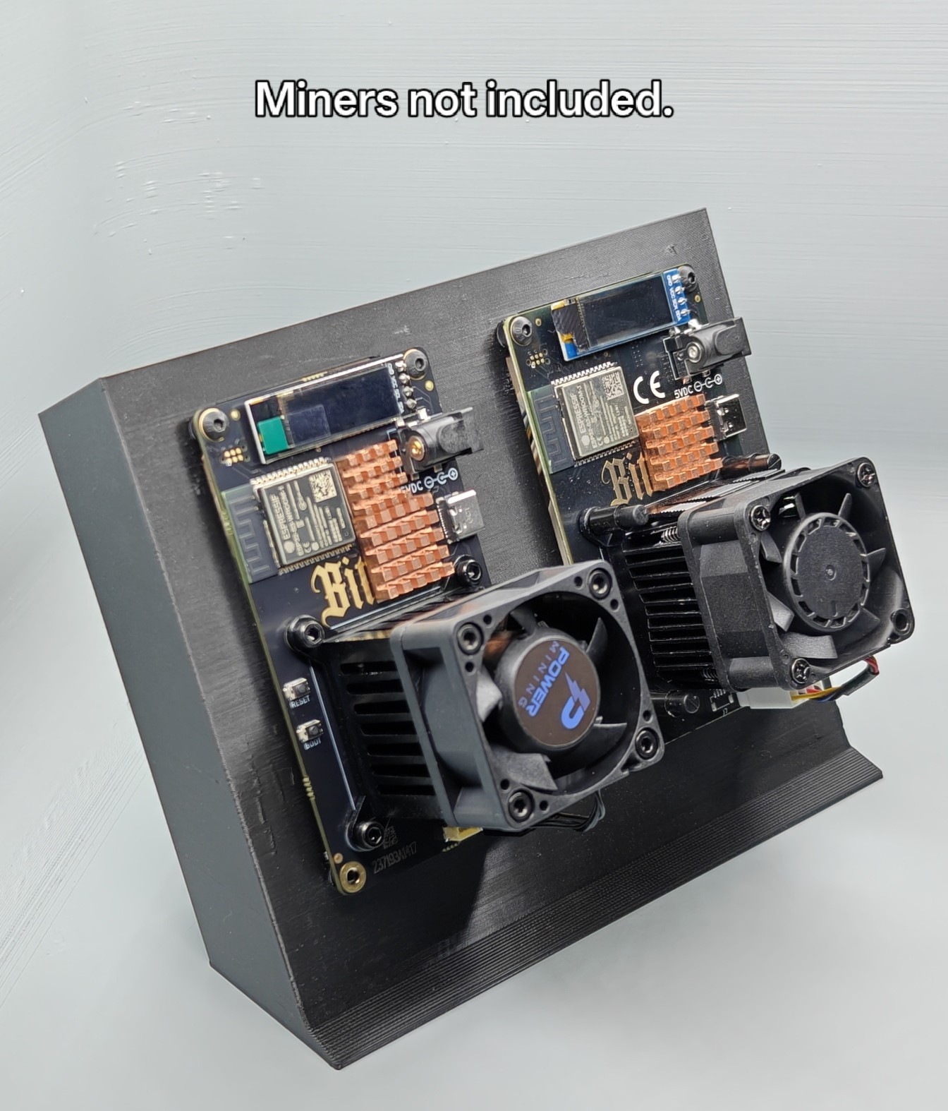 Bitaxe Gamma 601 602  Dual miner Cooling stand with 92mm rear fan mount