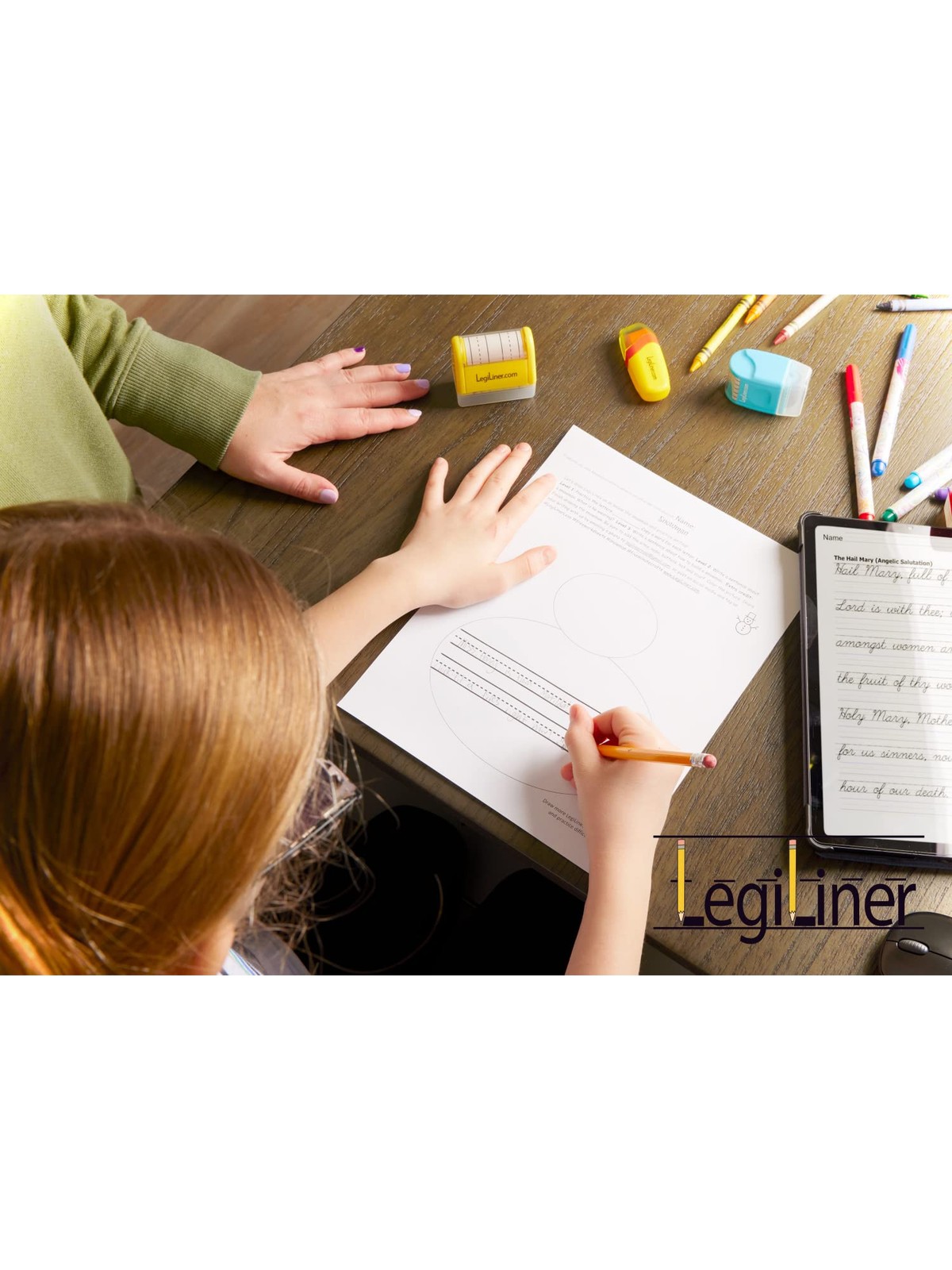 1/4" Mini Double Solid Line Teacher Stamp Two-Line Roller Brown Ink College