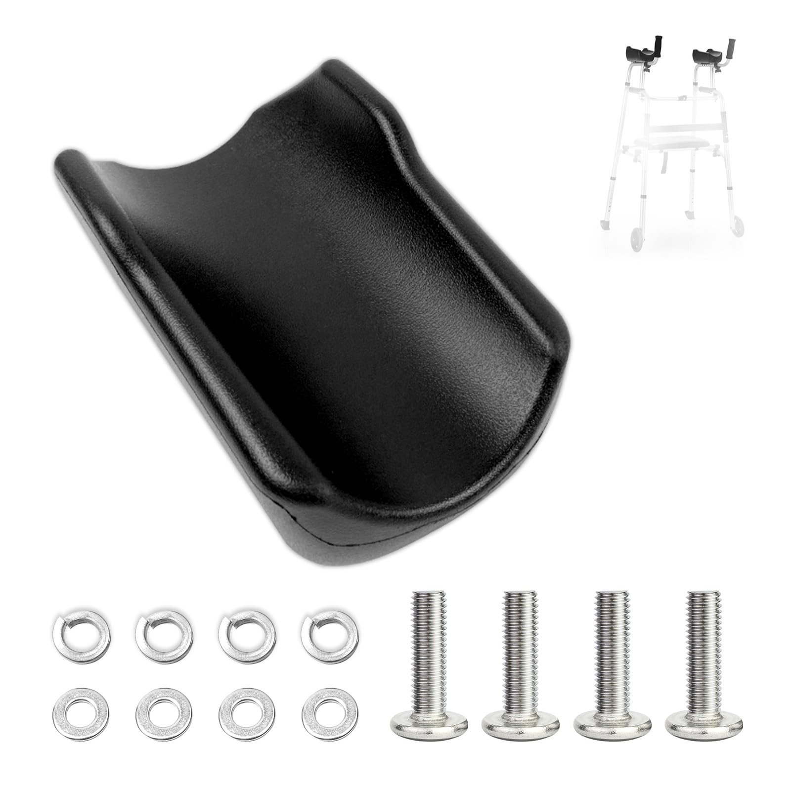 Rollator Armrest Pad, Universal Arm Rest Attachment, 1PCS, Black