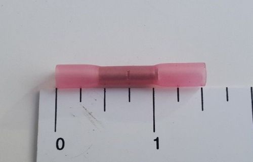 25 Pack - High Strength Heat Shrink Butt Wire Connectors Crimp , Red 22-10 Gauge