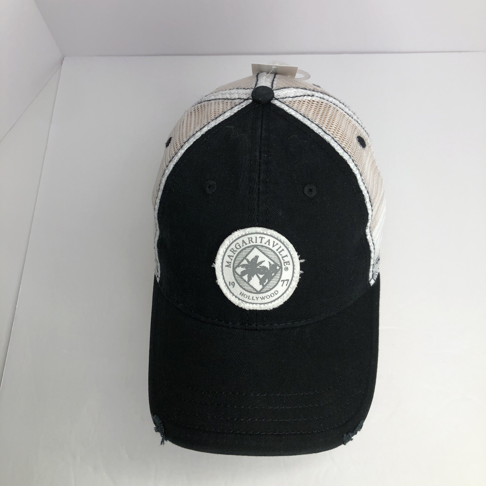 Margaritaville 1977 Hollywood Jimmy Buffet Black White Adj. Trucker Hat Cap New