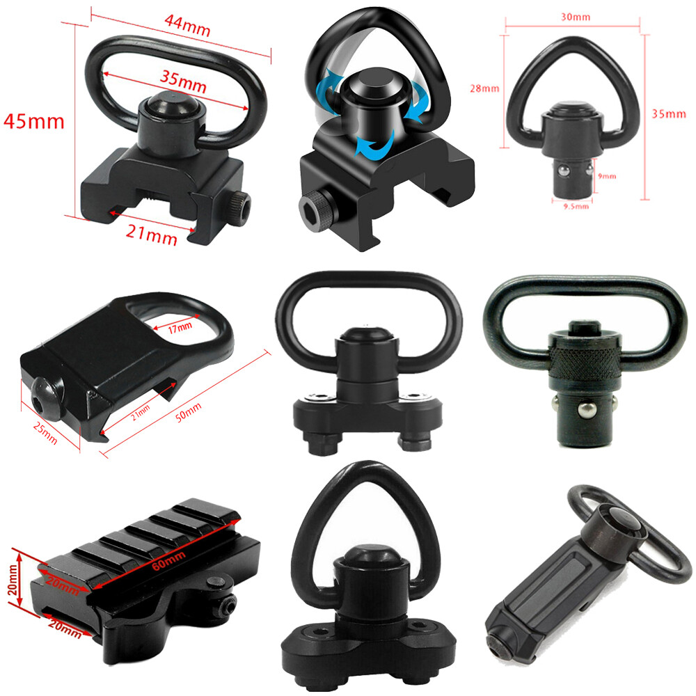 QD Sling Swivel Mount Adapter Mlok Rail Quick Release 20MM Picatinny Rail Mount