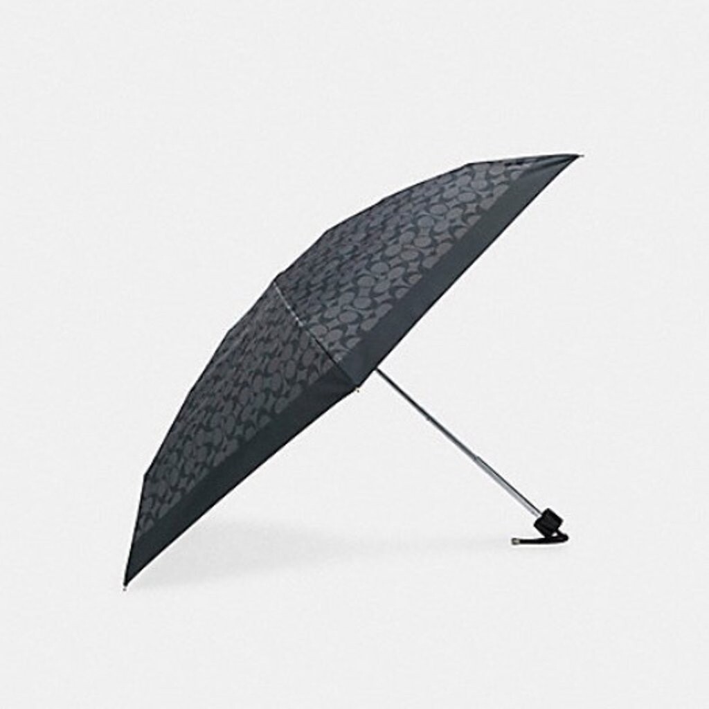 New COACH UV PROTECTION SIGNATURE MINI UMBRELLA C4322 SV/GRAPHITE $78