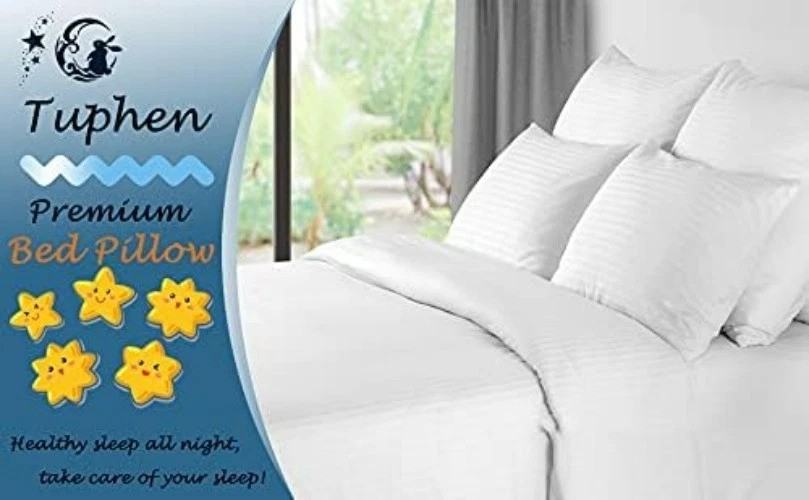 Breathable Queen Size Down Alternative Pillows - Soft 2 Pack for All Sleepers