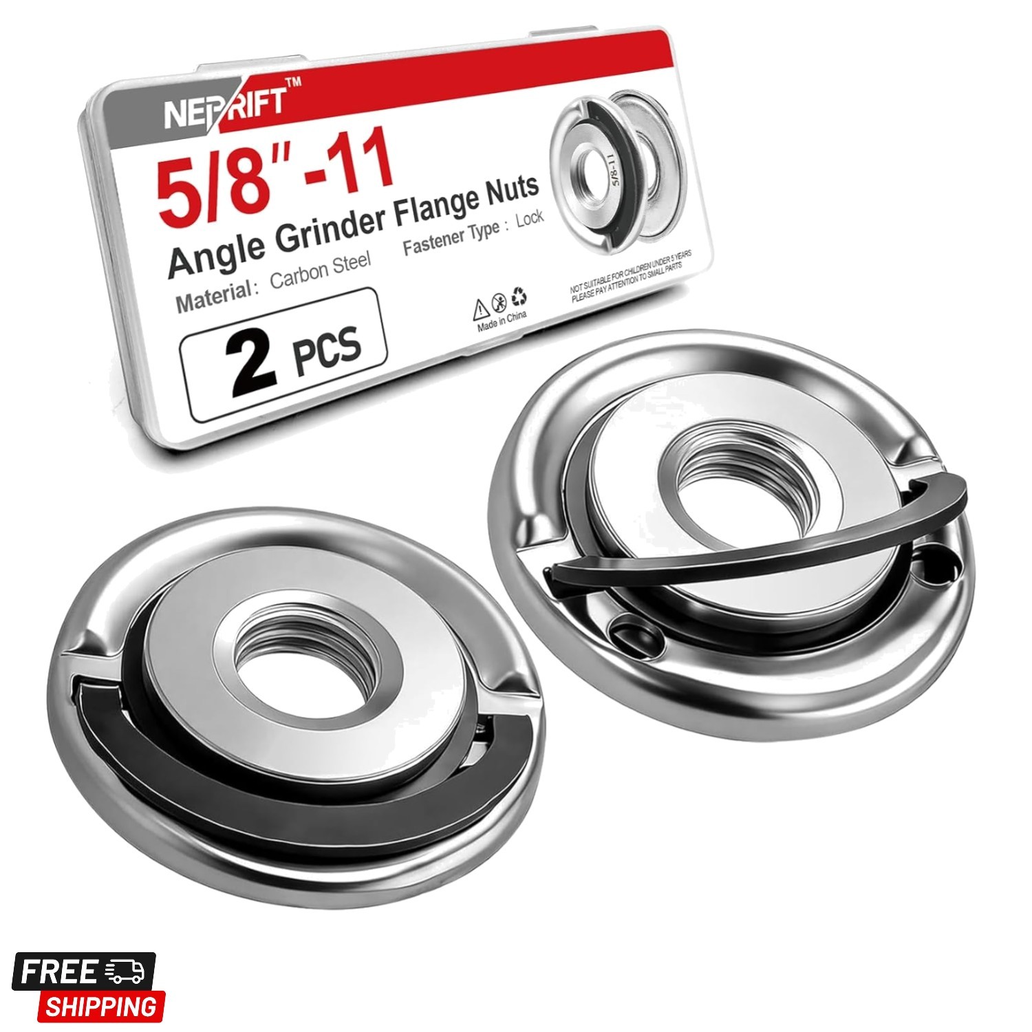 2 Pcs 5/8- Angle Grinder Flange Nuts with 5/8- Inch Thread, Quick Change Lock...