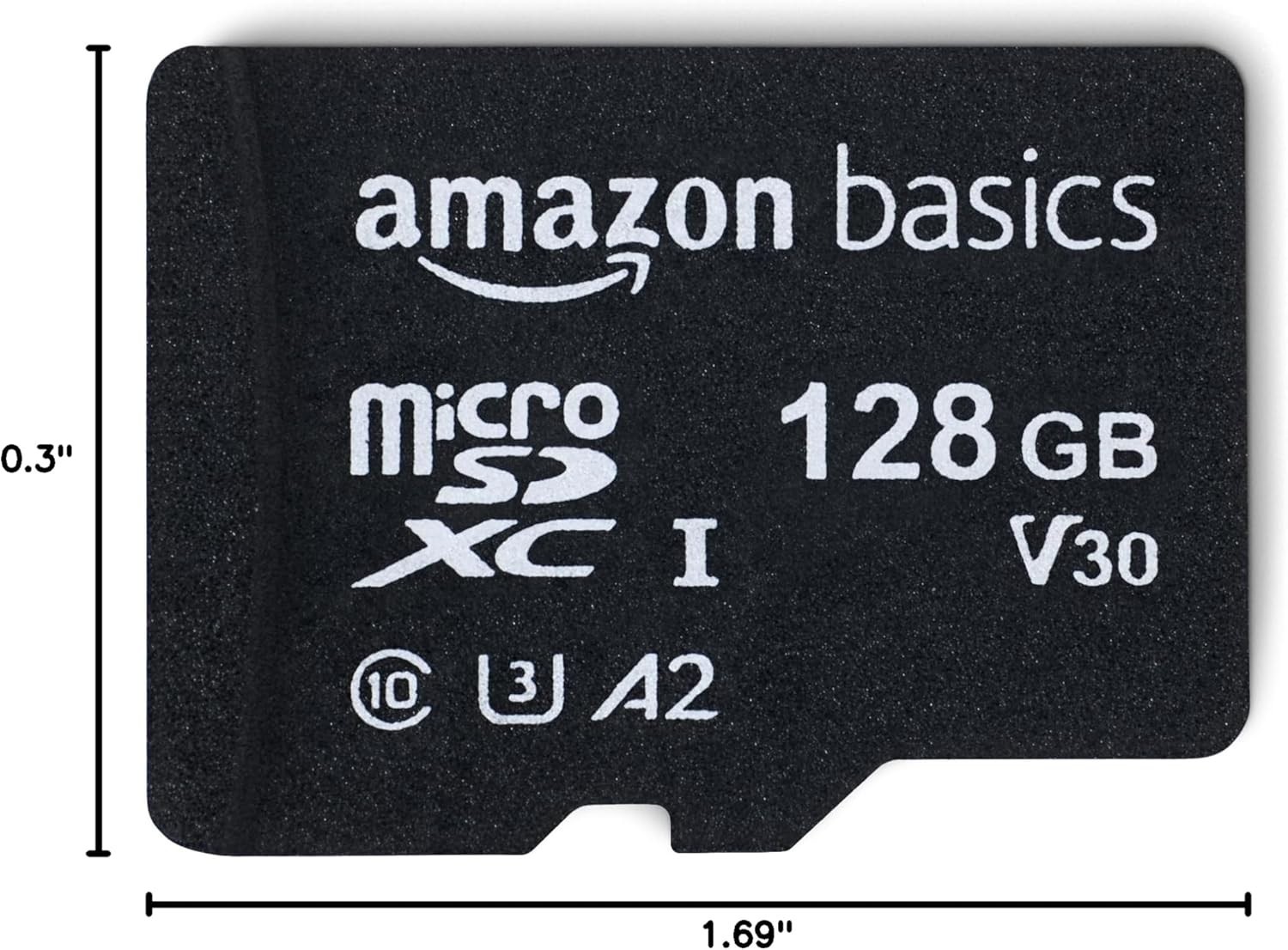 Amazon Basics microSDXC Memory Card 128GB 100MB/s Black with Full Size Adapter