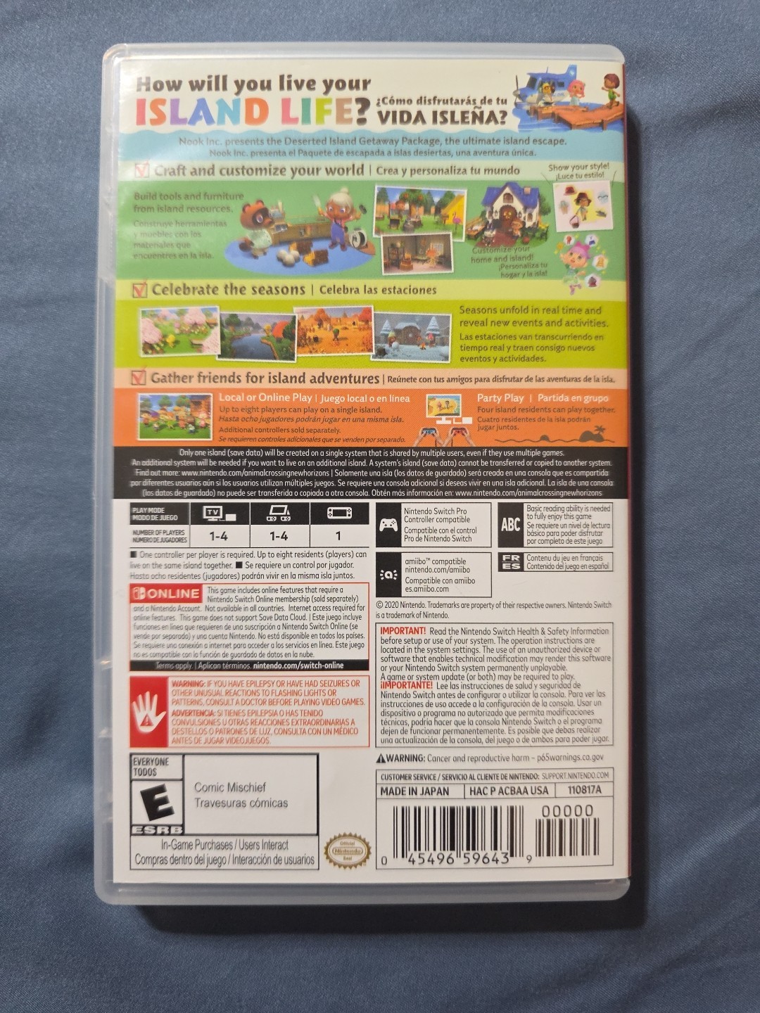 Animal Crossing New Horizons Nintendo Switch Case Only No Game