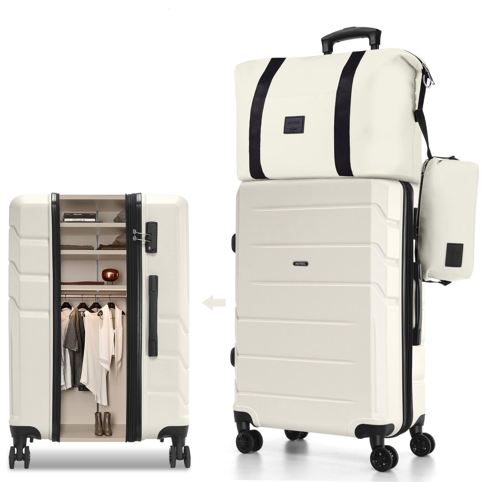 Luggage Sets 3 Piece, 4-Yr , PC+ABS Hard Shell Expandable Suitcases with Whee...